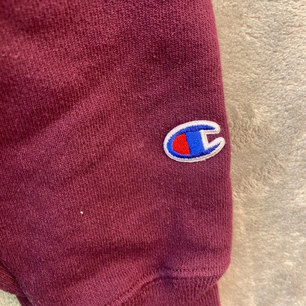 Champion Reverse Weave Hoodie Small Burgundy C Logo Pullover